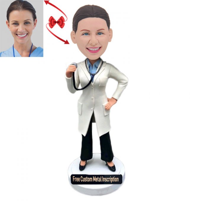 A Confident DoctorCustom Bobblehead with Free Metal Inscription