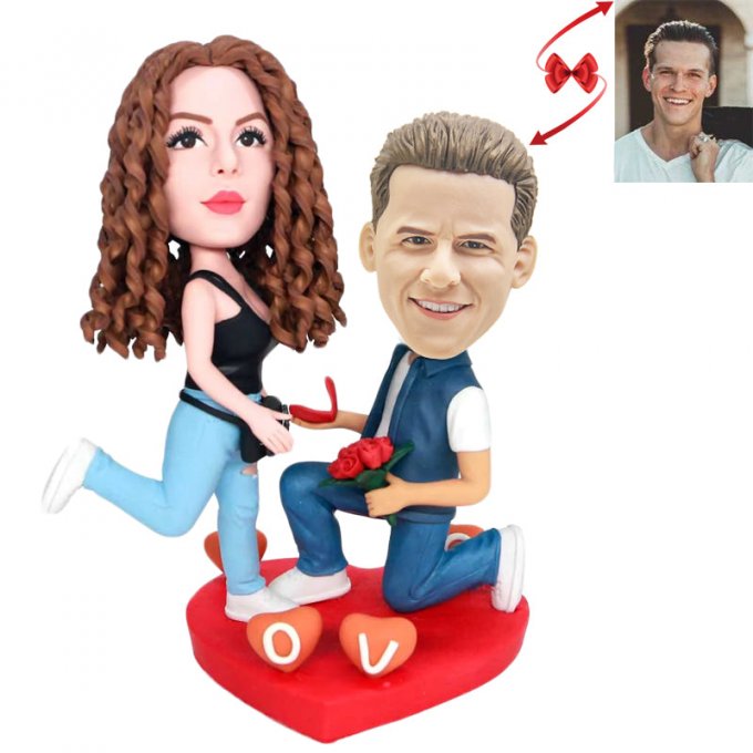 A Courtship Couple Custom Bobblehead