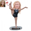 A Gymnast On The Balance Beam Custom Bobblehead with Free Metal Inscription