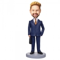 A Man In A Business Blue Suit Carrying A Bag Custom Bobblehead With Engraved Text