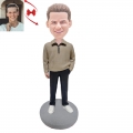 A Man in Woolen knit Sweater Custom Bobblehead