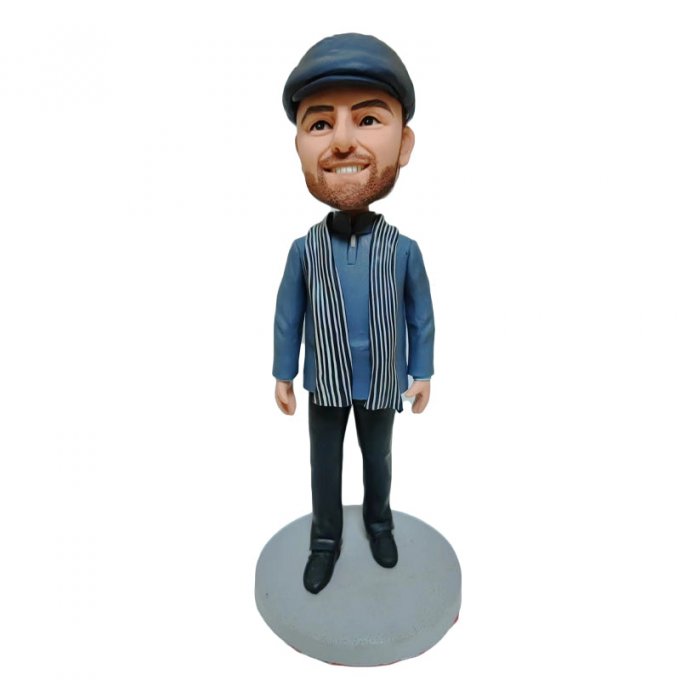 A Man with A Scarf Custom Bobblehead