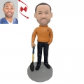 A Man with A Shovel Custom Bobblehead