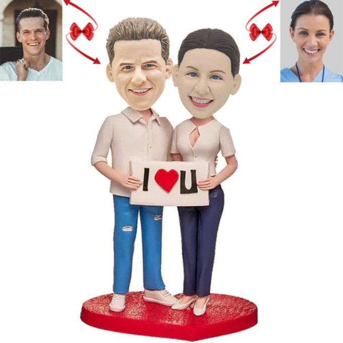 Affectionate Lovers Custom Bobblehead