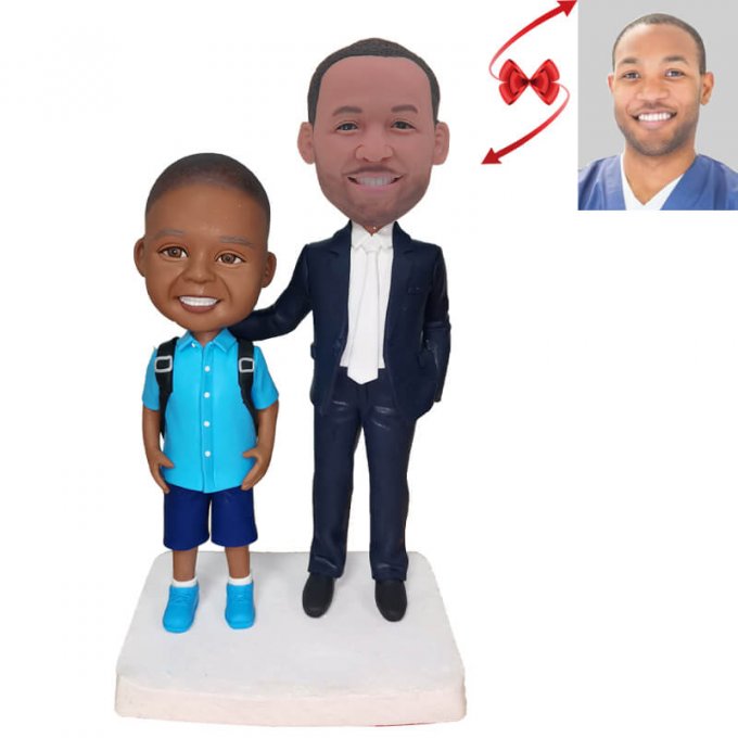 AfricanFather And Son Custom Bobblehead