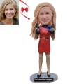 Airline Stewardess Custom Bobblehead with Free Metal Inscription