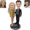 Anniversary Couple Custom Bobblehead With Free Metal Inscription