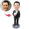 Anniversary Gift Wedding Groomsmen Custom Bobblehead With Engraved Text