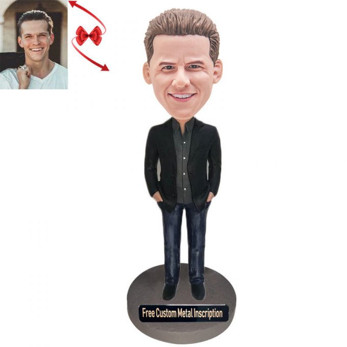 APersonable Man Custom Bobblehead with Free Metal Inscription