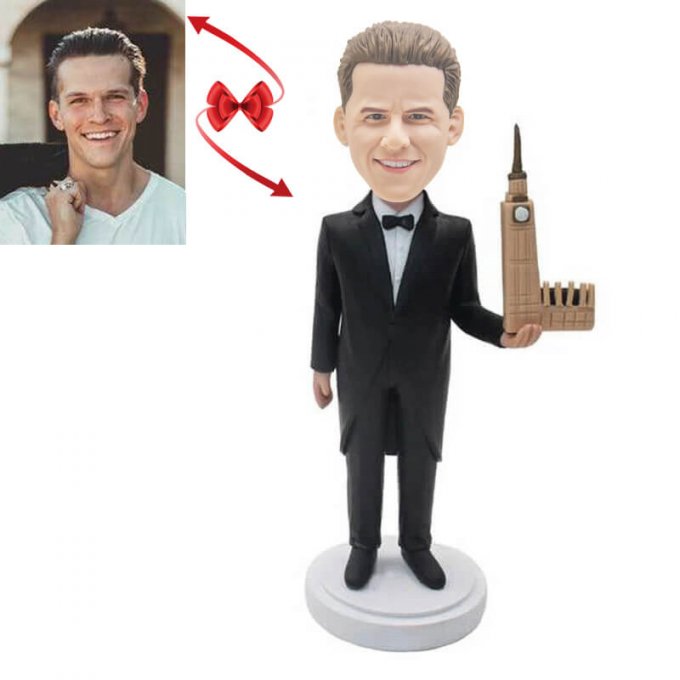 Architect With Building Model Custom Bobblehead