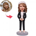 Bank Worker Business Woman Custom Bobblehead With Engraved Text