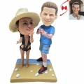 Beach Honeymoon Couple Custom Bobblehead