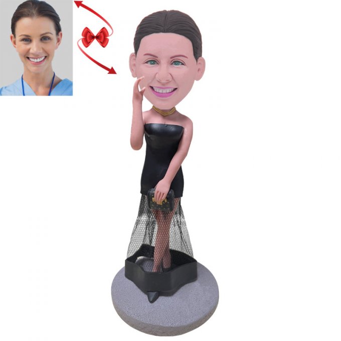 Beautiful Cutout Lace Dress Custom Bobblehead