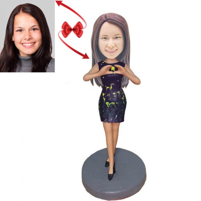 Beautiful Girl in Fashion Skirt Custom Bobblehead