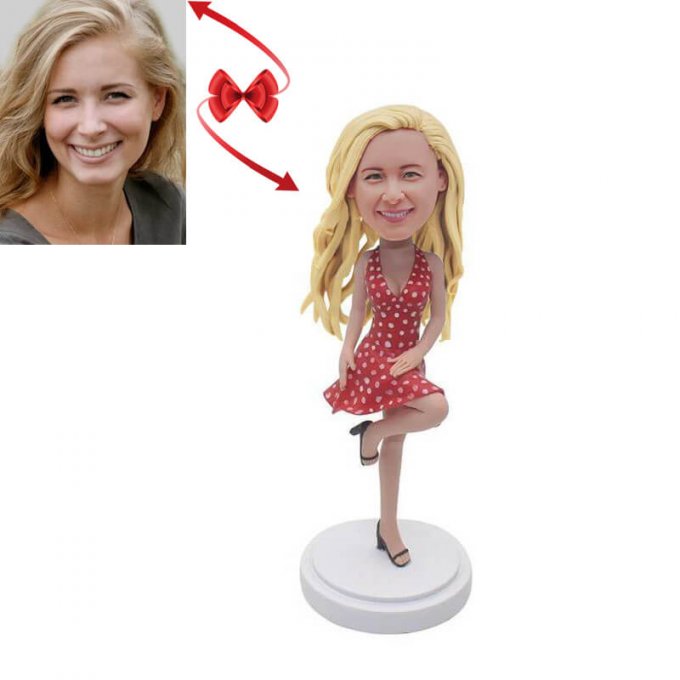 Beauty Girl On Sexy Pose Custom Bobblehead