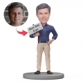 BEST BOSS EVER Custom Bobblehead with Engraved Text