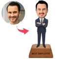 Best Employee Trophy Base Business man Custom Bobblehead With Engraved Text Business Gift