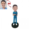 Blue Suit Nurse Custom Bobblehead