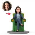 Boss's Day Gift Custom Bobblehead Lady Boss Sitting on The Throne