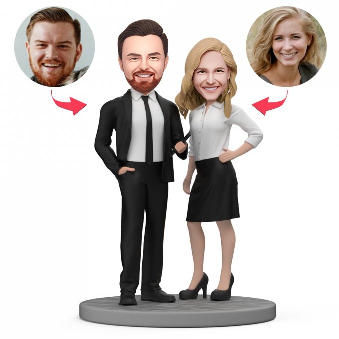 Boss's Day Sale Custom Bobblehead Male and Female Partners