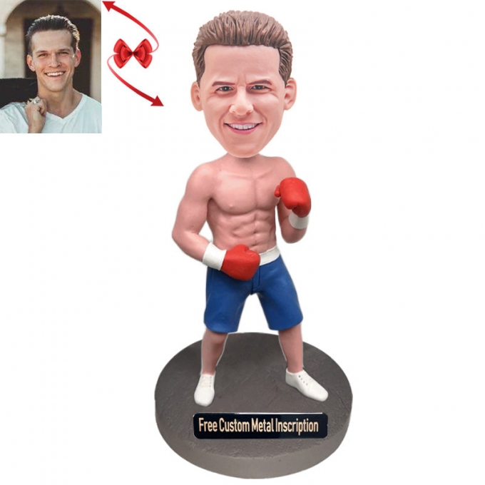 Boxer Custom Bobblehead with Free Metal Inscription