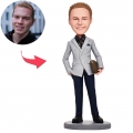 Business Man With Bag Custom Bobblehead With Engraved Text