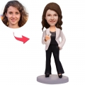 Business Modern Woman Custom Bobblehead With Engraved Text