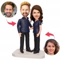 Business Style Couple Custom Bobblehead With Engraved Text