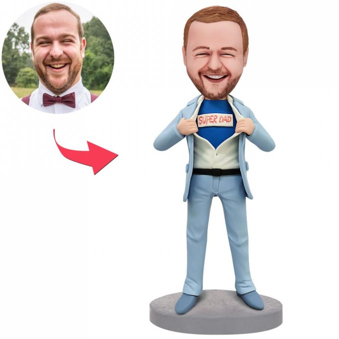 Business Super Dad Custom Bobblehead With Engraved Text