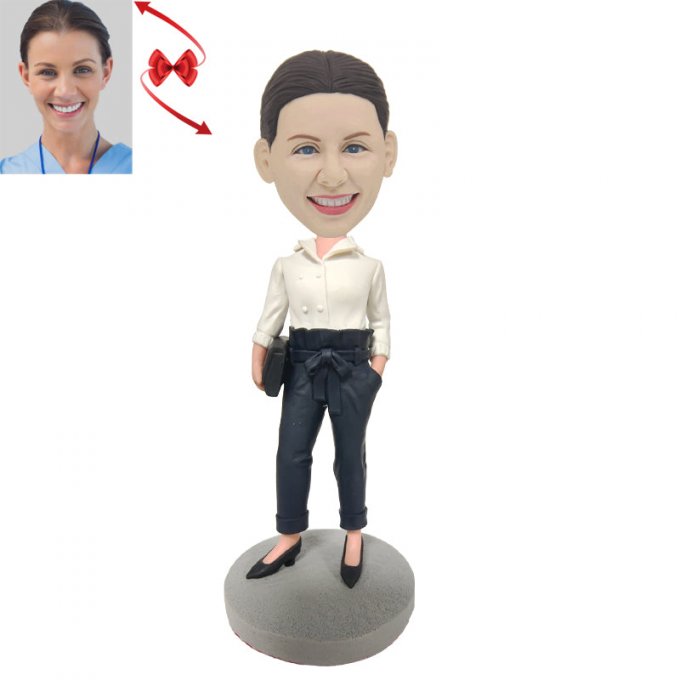 Casual Beautiful Lady Custom Bobblehead