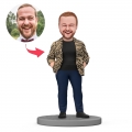 Casual Outfit Bobbleheads for Dad Custom Bobbleheads with Engraved Text