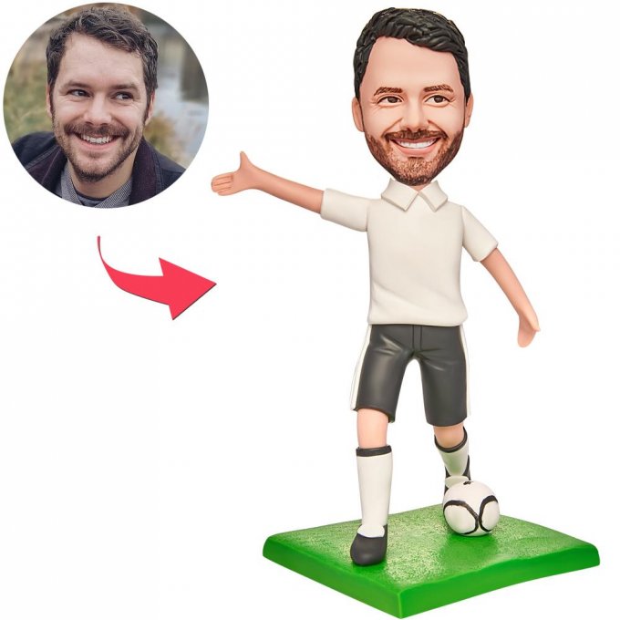 Casual Soccer Sports Men's Custom Bobblehead Engraved with Text