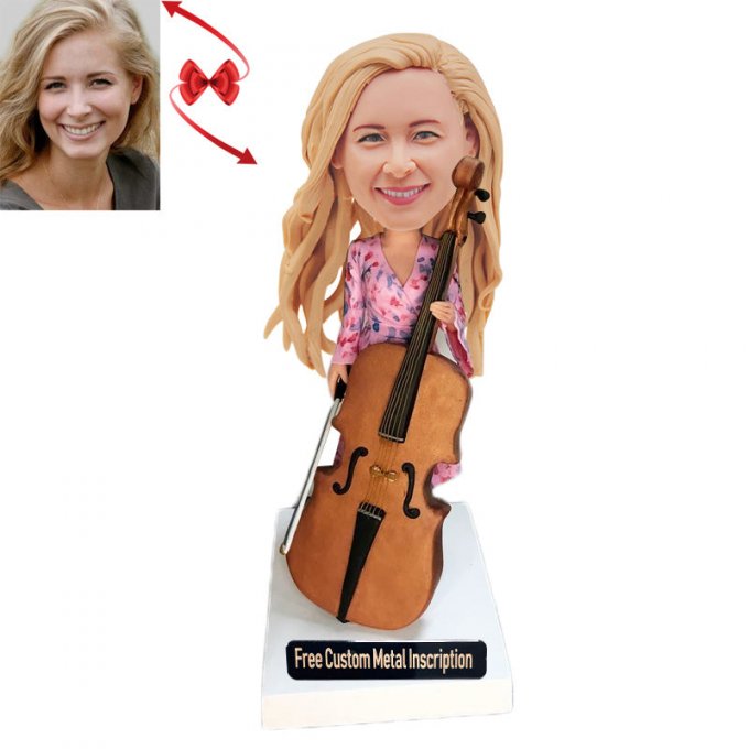 Cellist Custom Bobblehead with Free Metal Inscription