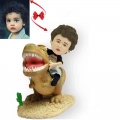 Child Riding A Dinosaur Custom Bobblehead