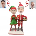 Christmas Couples in Christmas Hats Custom Bobbleheads