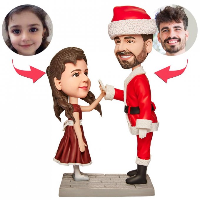 Christmas Gift Happy Hand Clapping Custom Bobblehead with Engraved Text