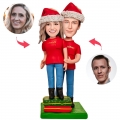 Christmas Man Holding Girl Custom Bobblehead