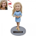 Classy Lady Custom Bobblehead with Free Metal Inscription