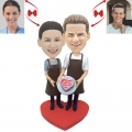 Cooking Couple Wedding Custom Bobblehead