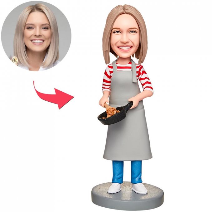 Cooking Mom Custom Bobblehead With Engraved Text