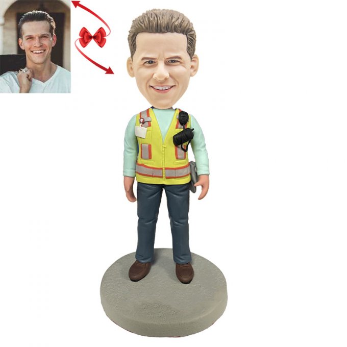 Cool Construction Worker Custom Bobblehead