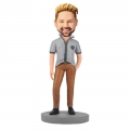 Cool Fashion Man Custom Bobblehead With Engraved Text