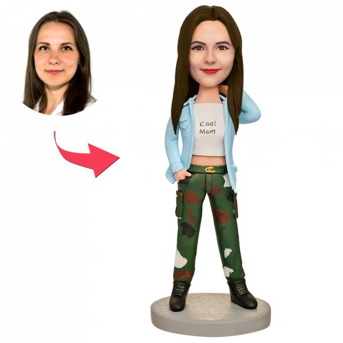 Cool Mom Custom Bobblehead with Engraved Text