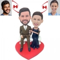 Couple In A Chair Anniversary Custom Bobblehead