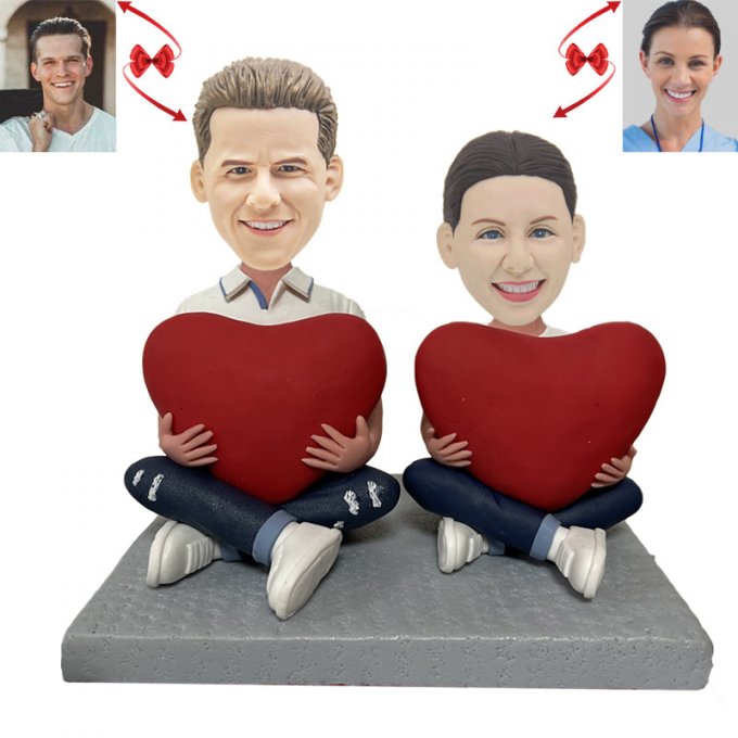 Couples Holding Love Custom Bobblehead