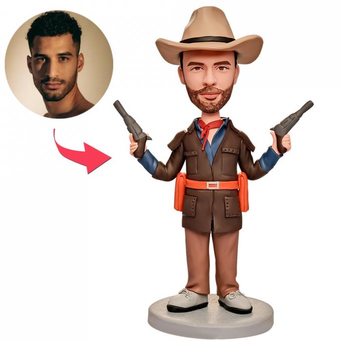 Cowboy Killer Custom Bobblehead With Engraved Text