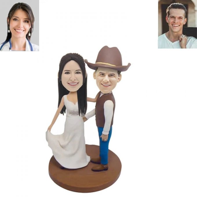 Cowboy Wedding Custom Bobbleheads