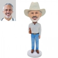 Cowboy With Beer Bottle Custom Bobblehead