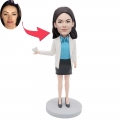 Custom Beautiful Female Dentist Bobbleheads Holding Teeth