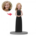 Custom Bobblehead A Noble Lady Wearing A Black Long Dress